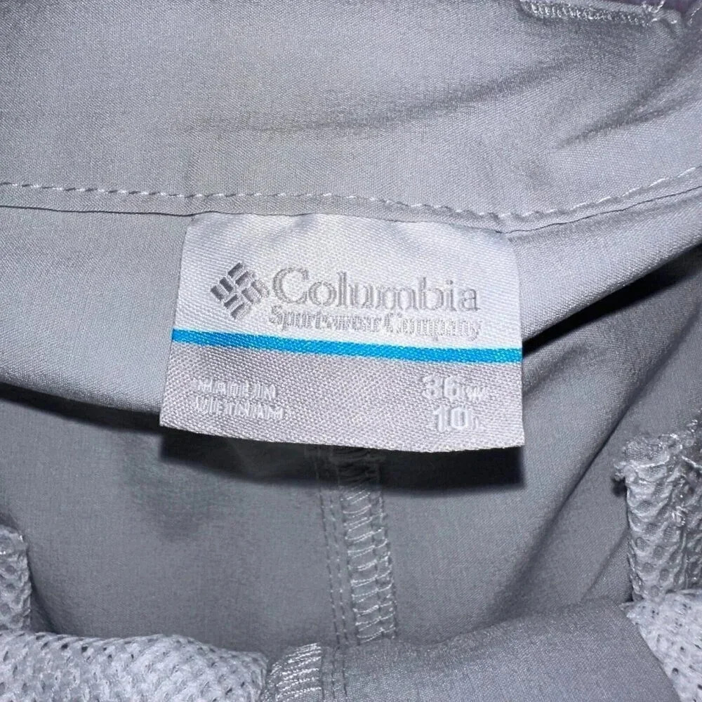 Columbia PFG Casual Outdoor Shorts 10" Flat Front Men's Sz 36 Gray - Picture 3 of 7
